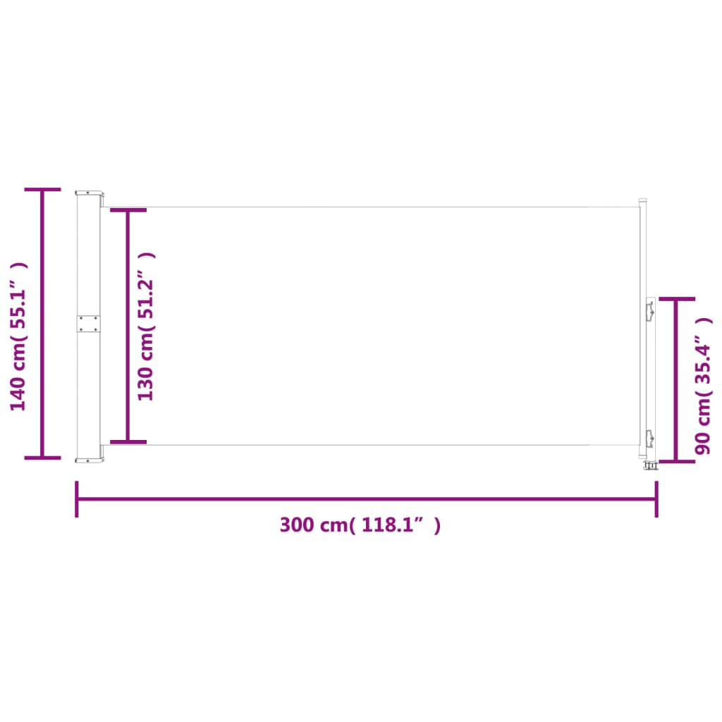 vidaXL Copertină laterală retractabilă de terasă, albastru, 140x300 cm