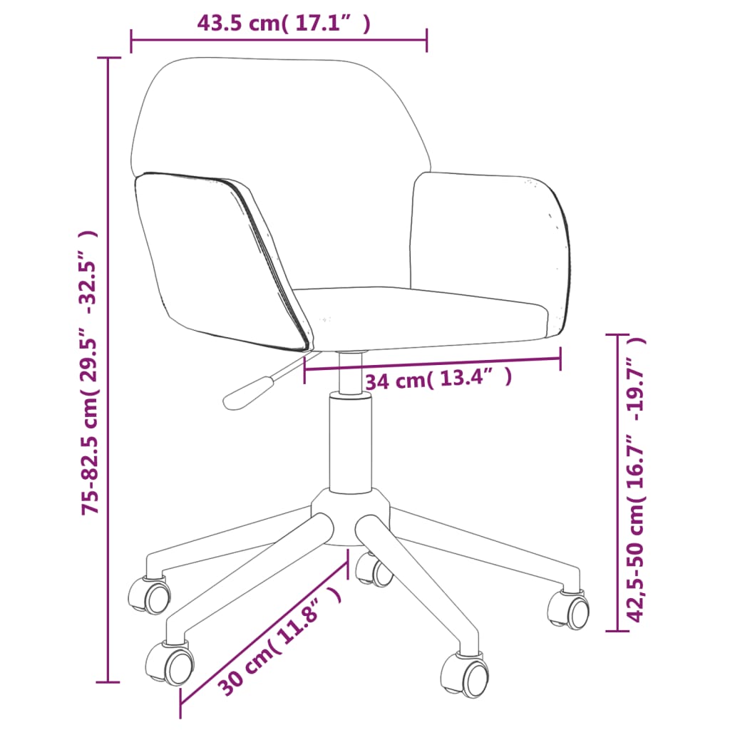 vidaXL Scaune de bucătărie pivotante, 2 buc., gri închis, textil