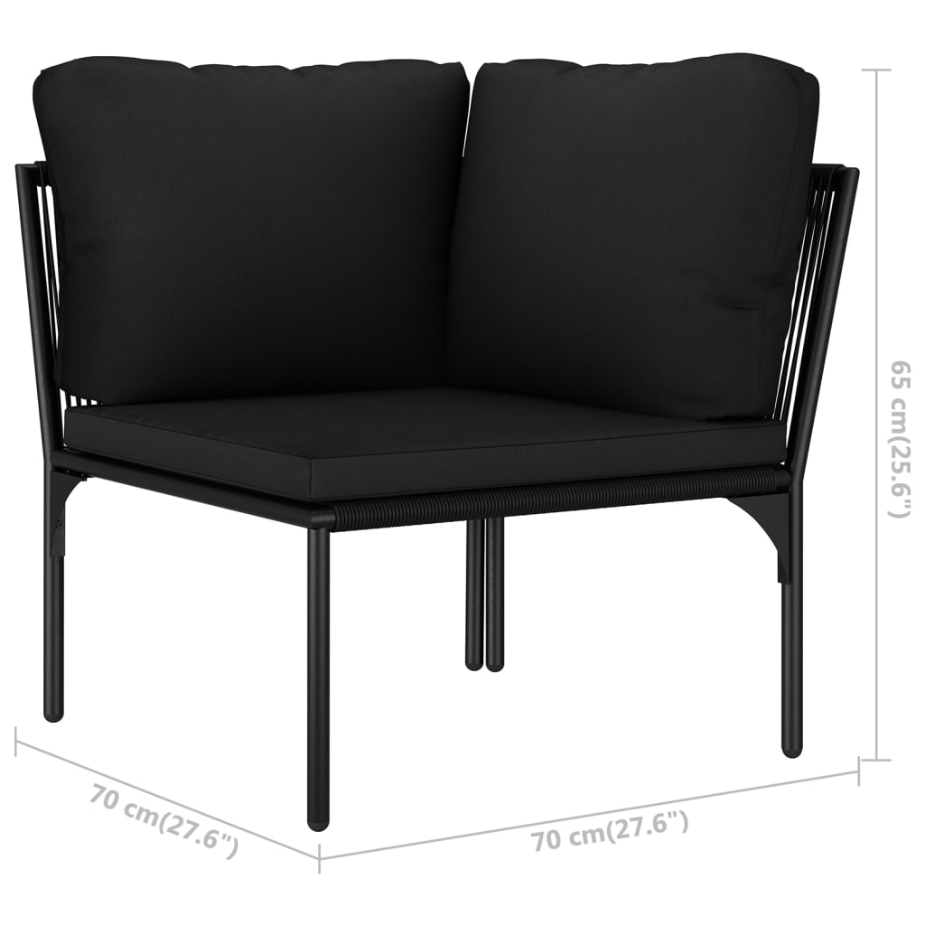 vidaXL Set mobilier de grădină cu perne, 8 piese, negru, PVC