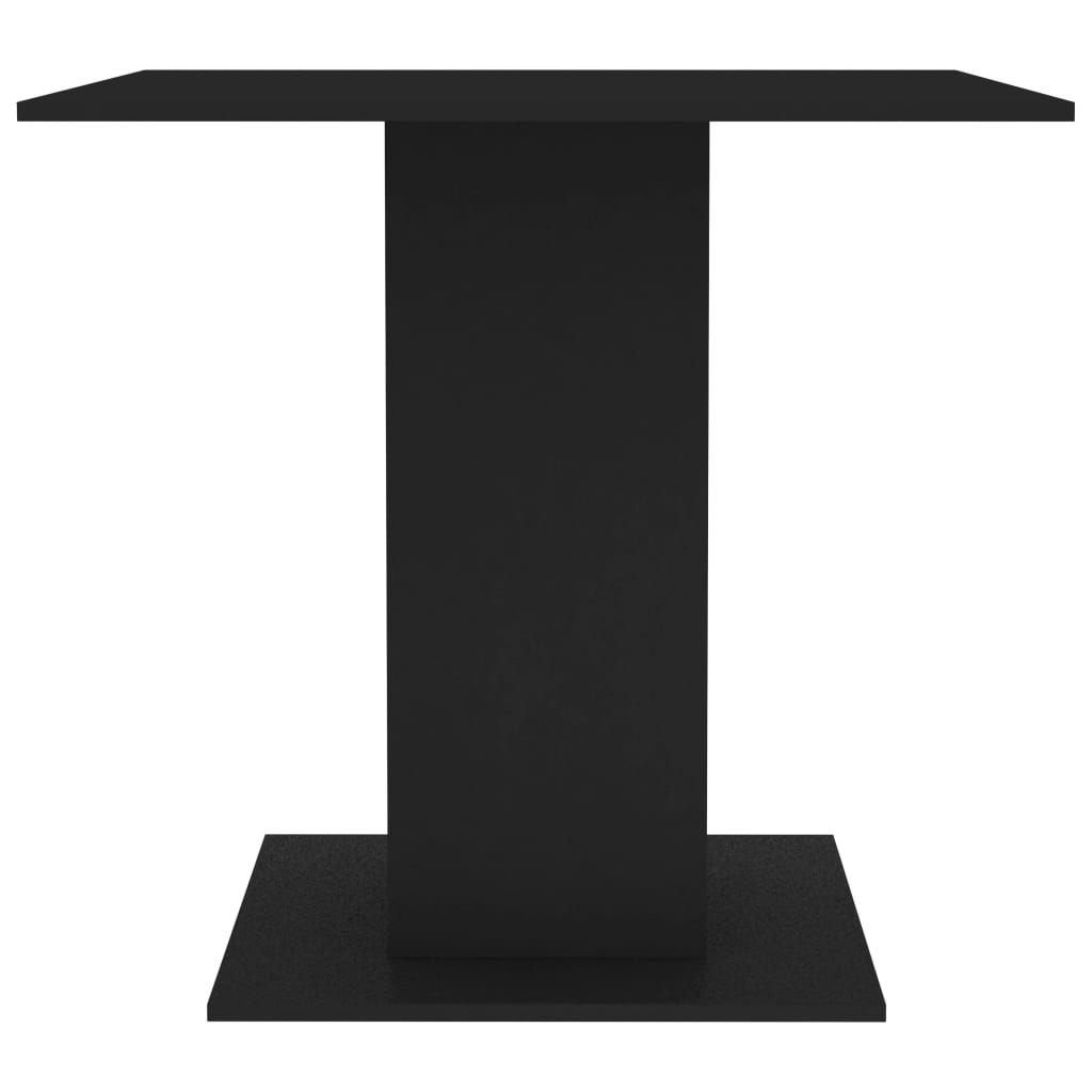 vidaXL Masă de bucătărie, negru, 80x80x75 cm, lemn prelucrat
