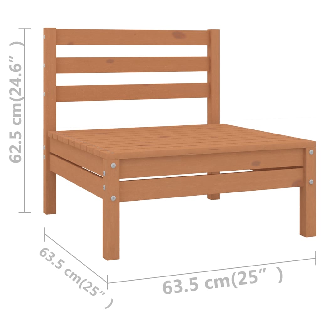 vidaXL Set mobilier de grădină, 10 piese, maro miere, lemn masiv pin