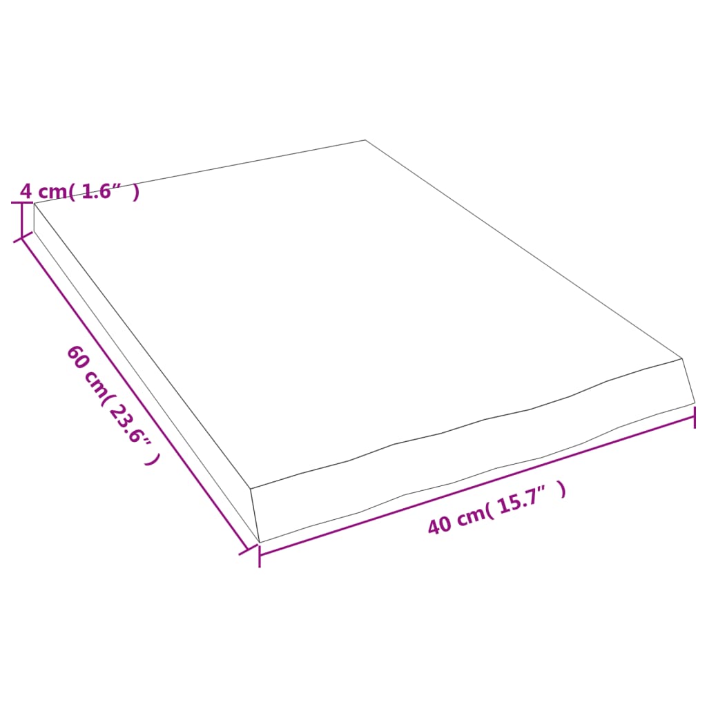 vidaXL Raft de perete maro deschis 40x60x(2-4) cm lemn stejar tratat