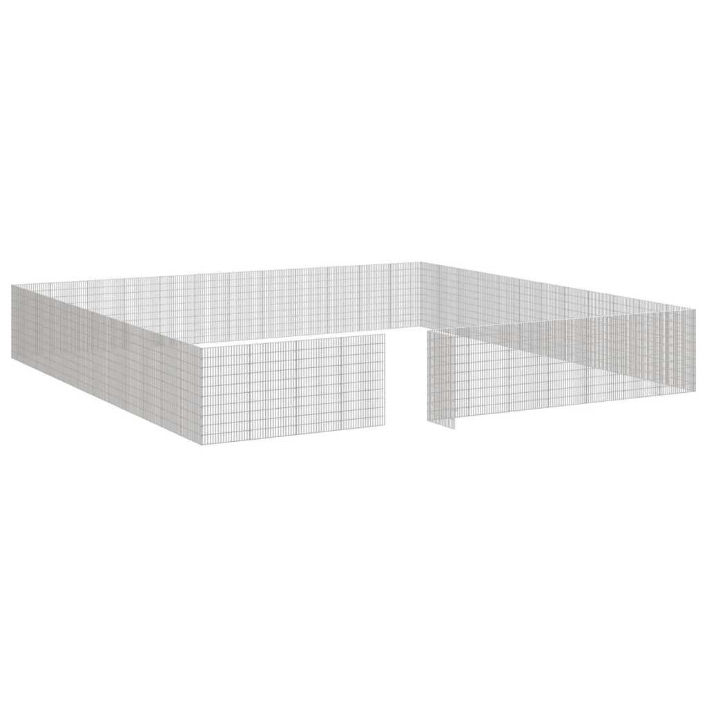 vidaXL Adăpost pentru animale cu 48 panouri, 54x100cm, fier galvanizat