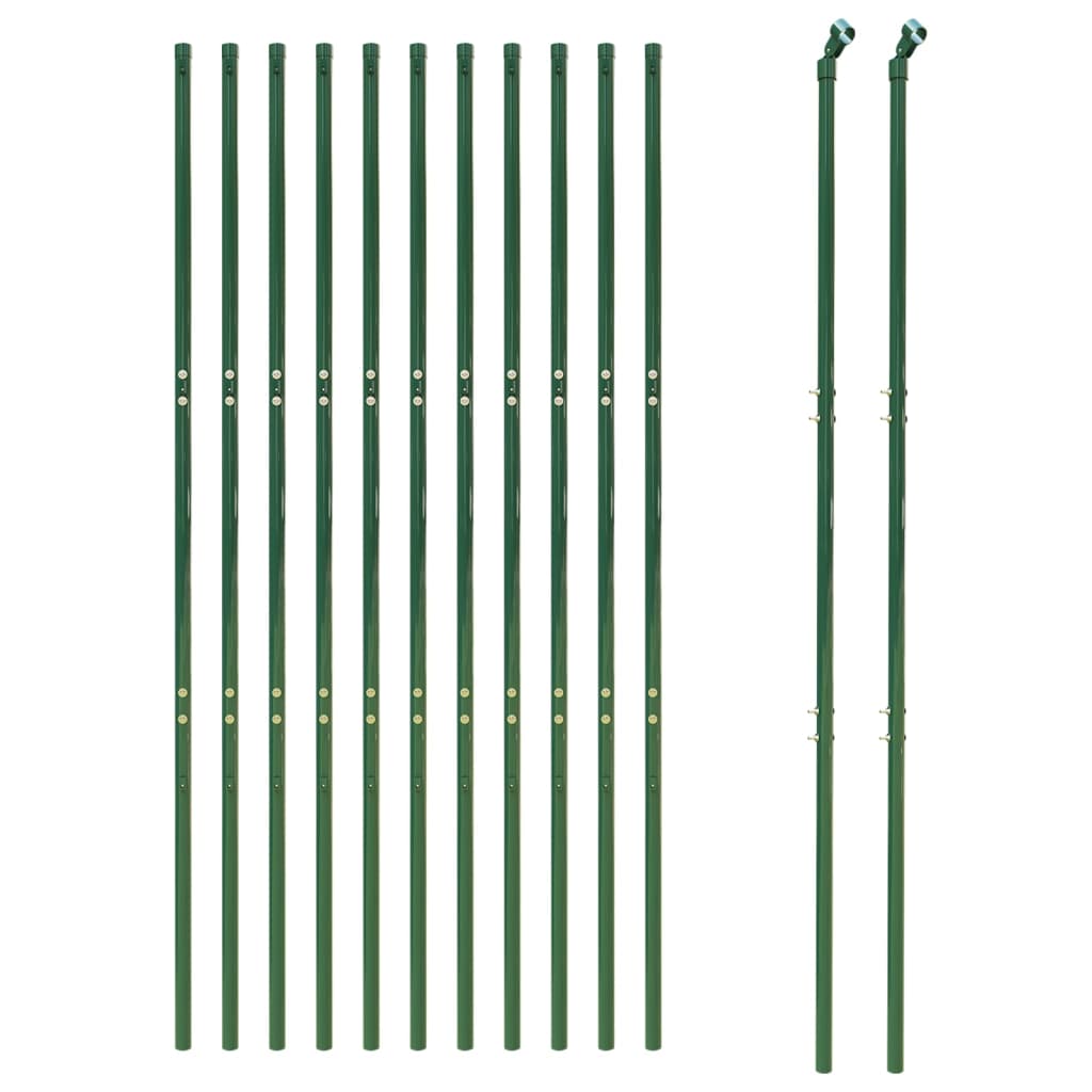 vidaXL Gard plasă de sârmă, verde, 1,8x25 m, oțel galvanizat