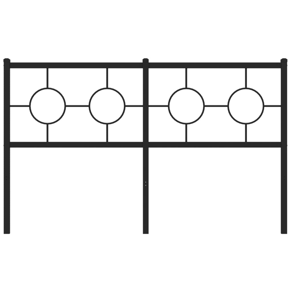 vidaXL Tăblie de pat metalică, negru, 135 cm