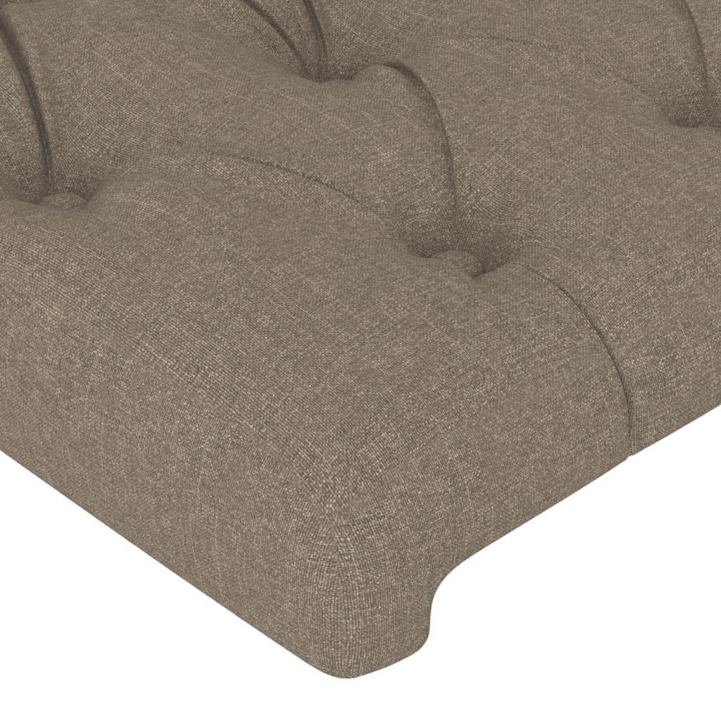 vidaXL Tăblie de pat cu LED, gri taupe, 83x16x118/128 cm, textil