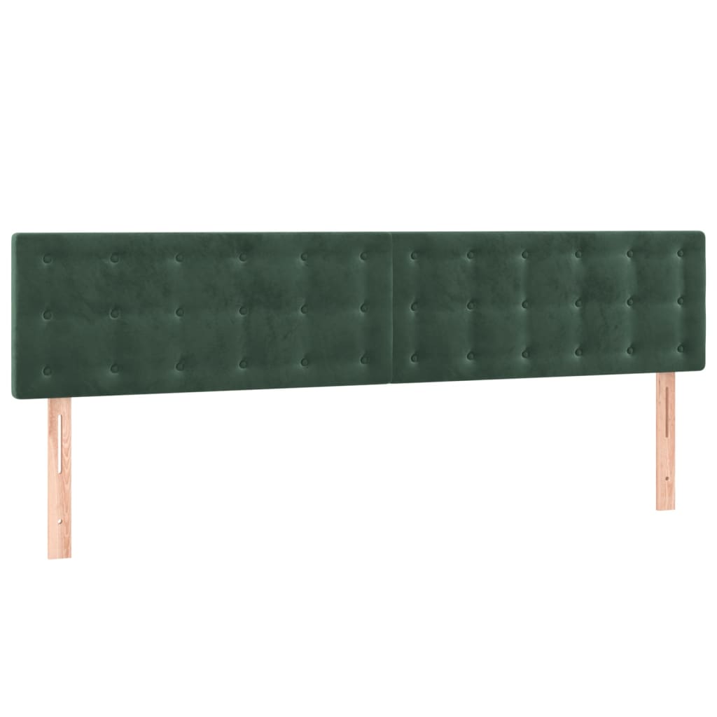 vidaXL Tăblie de pat cu LED, verde închis, 180x5x78/88 cm, catifea