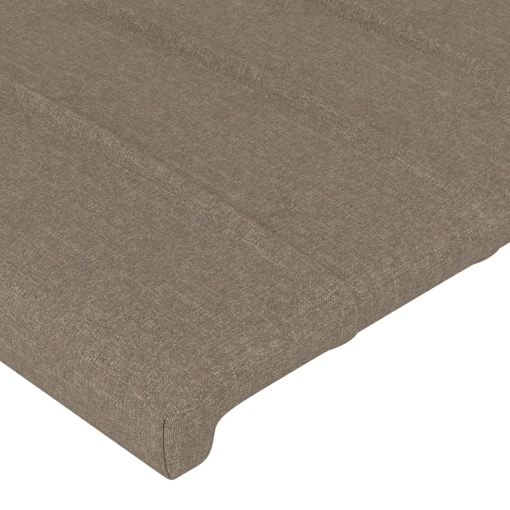 vidaXL Tăblie de pat cu LED, gri taupe, 200x5x118/128 cm, textil