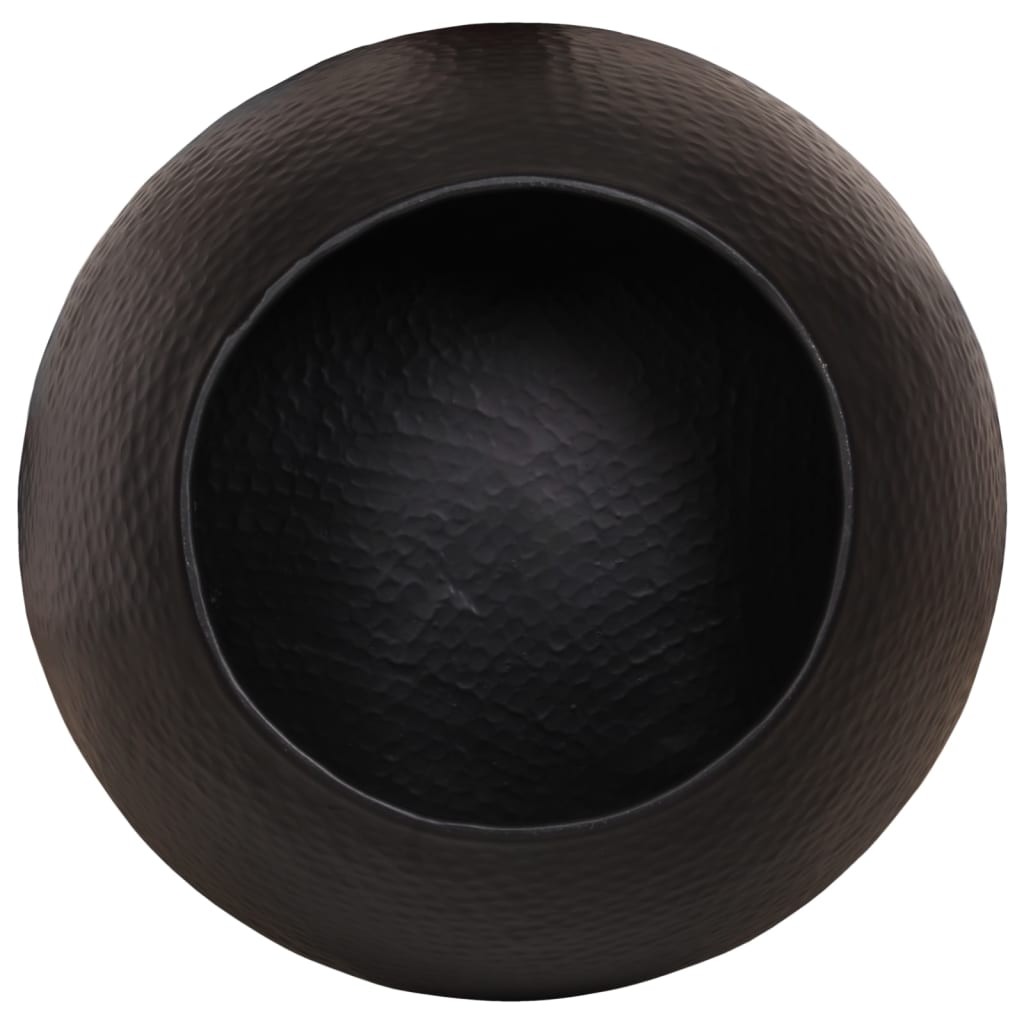 vidaXL Măsuță de cafea, negru, Ø 50x30 cm, aluminiu bătut la ciocan