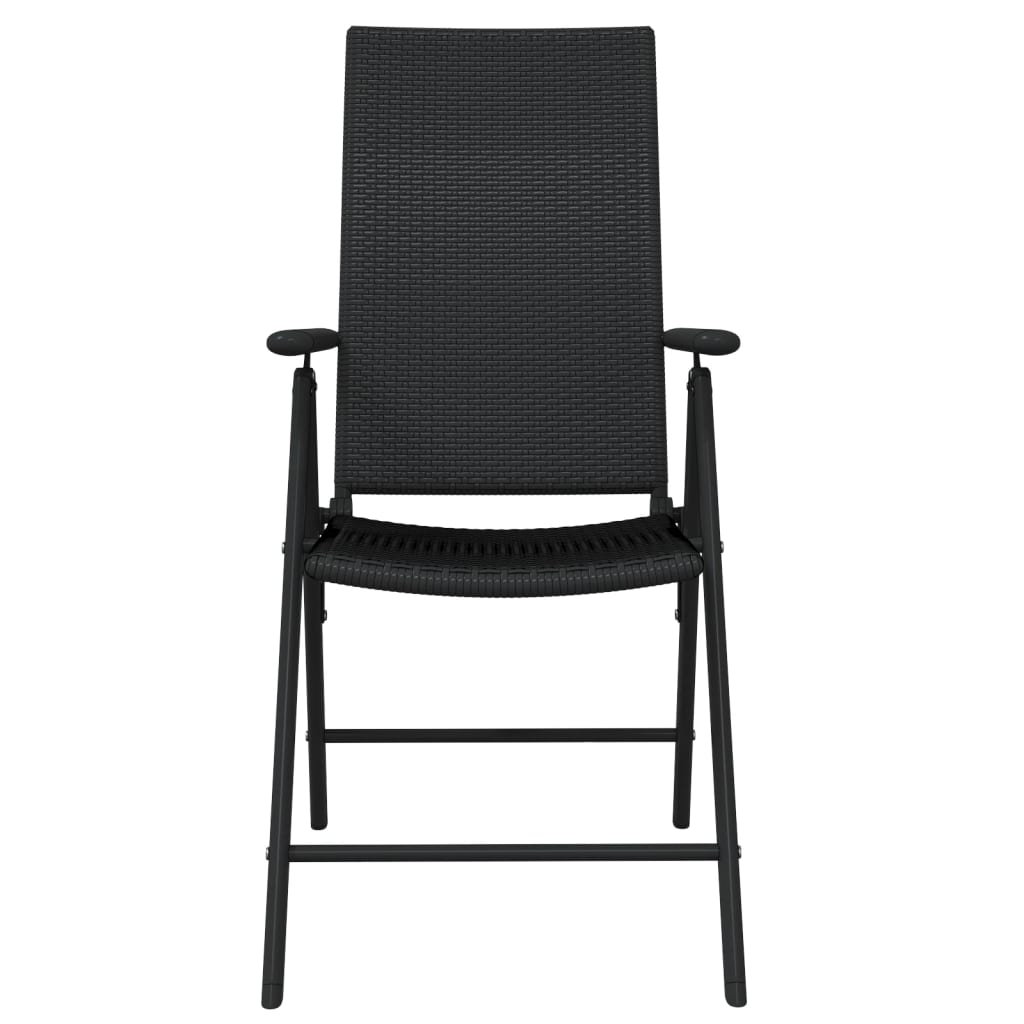 vidaXL Set mobilier de grădină, 9 piese, negru