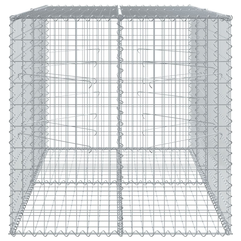 vidaXL Coș gabion cu capac, 200x100x100 cm, fier galvanizat