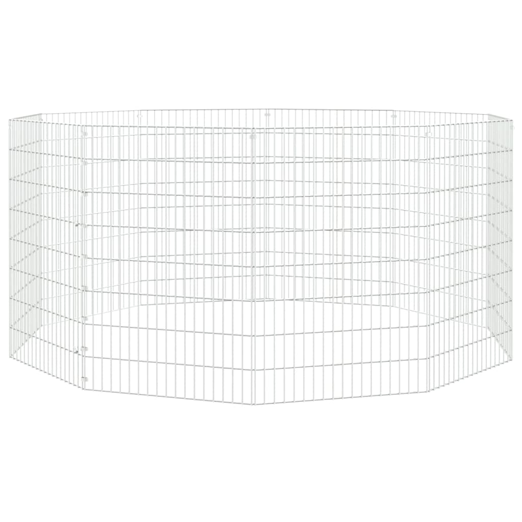 vidaXL Adăpost pentru animale cu 10 panouri, 54x80 cm, fier galvanizat