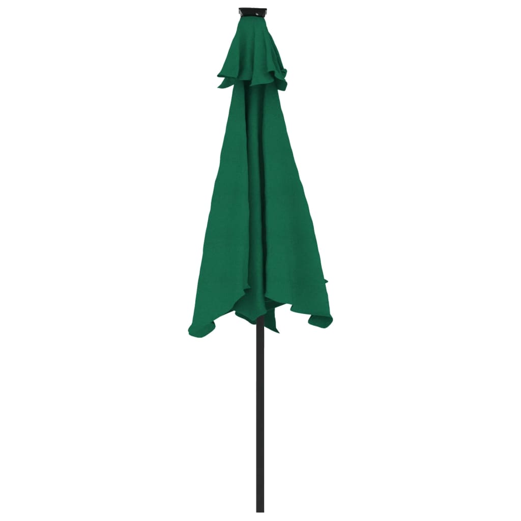 vidaXL Umbrelă soare de grădină stâlp din oțel/LED verde 225x225x212cm