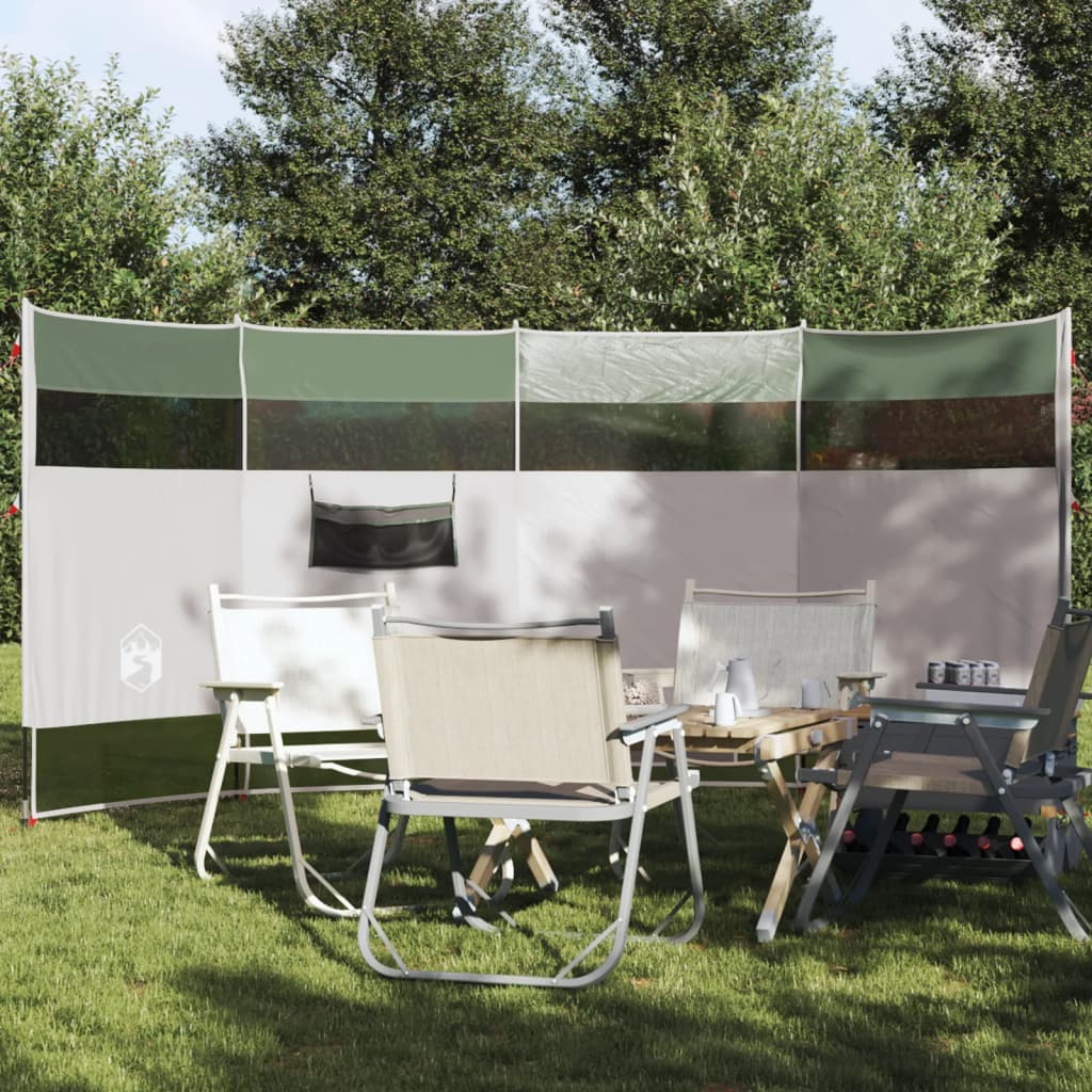 vidaXL Paravan de camping, verde, 366x152x152 cm, impermeabil