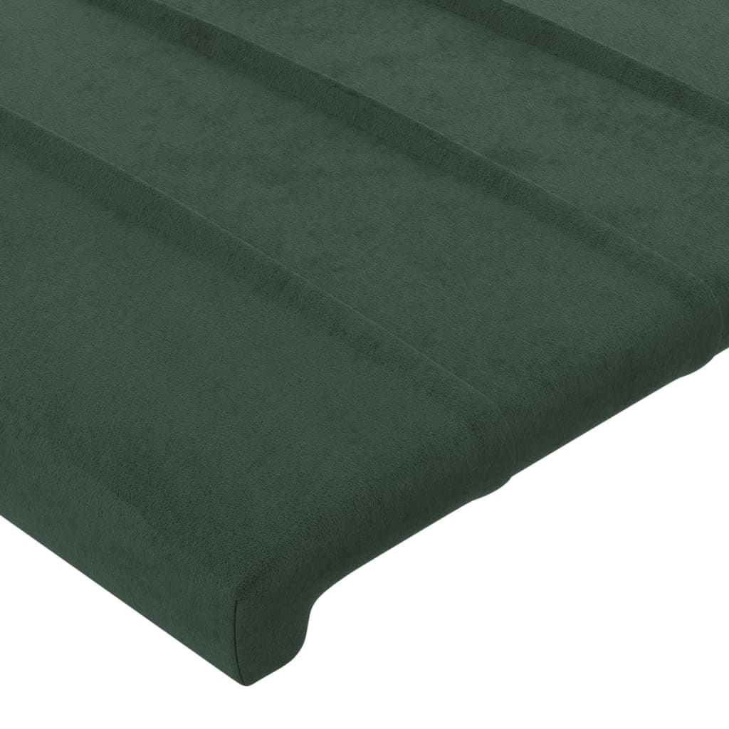 vidaXL Tăblie pat cu aripioare verde închis 163x23x118/128 cm catifea