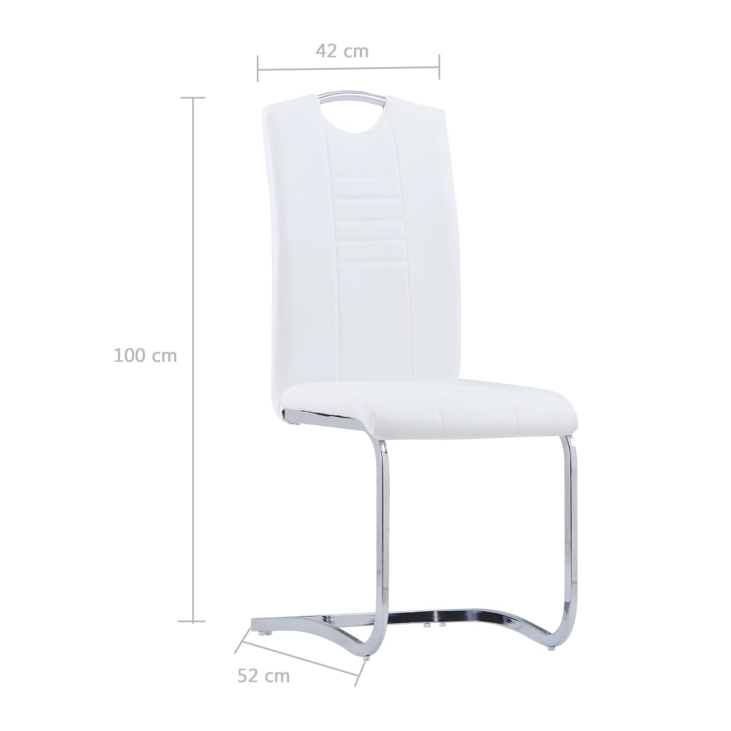 vidaXL Set mobilier de bucătărie, 7 piese, alb, piele ecologică