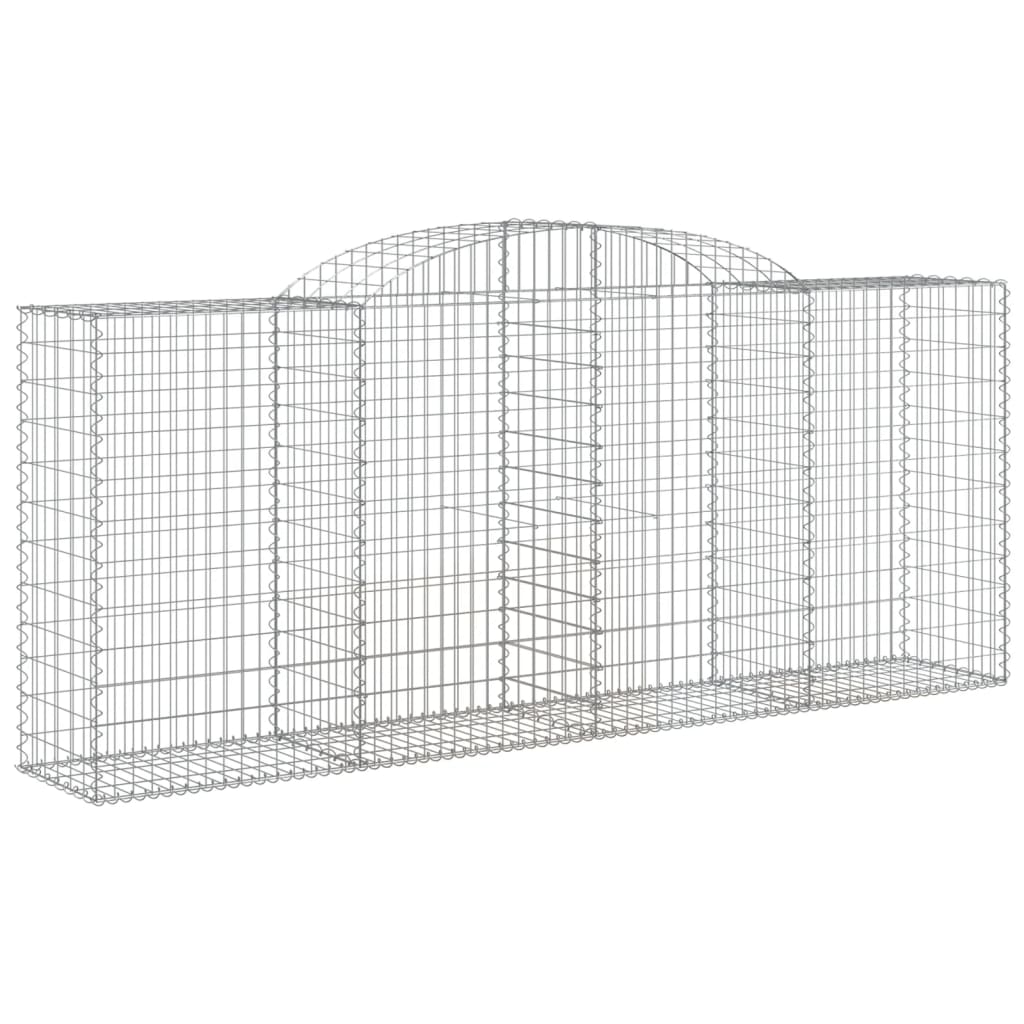 vidaXL Coșuri gabion arcuite 2 buc. 300x50x120/140 cm, fier galvanizat