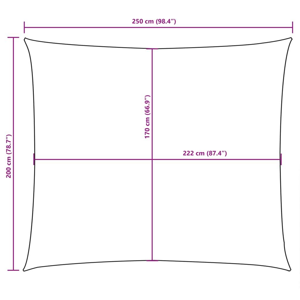 vidaXL Parasolar, maro, 2x2,5 m, țesătură oxford, dreptunghiular