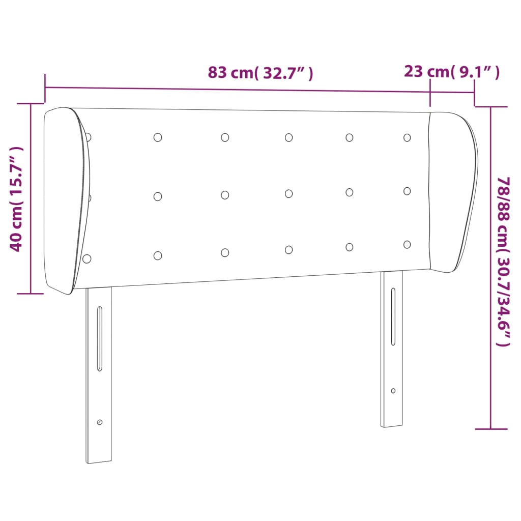 vidaXL Tăblie pat cu aripioare cappuccino 83x23x78/88 cm piele eco