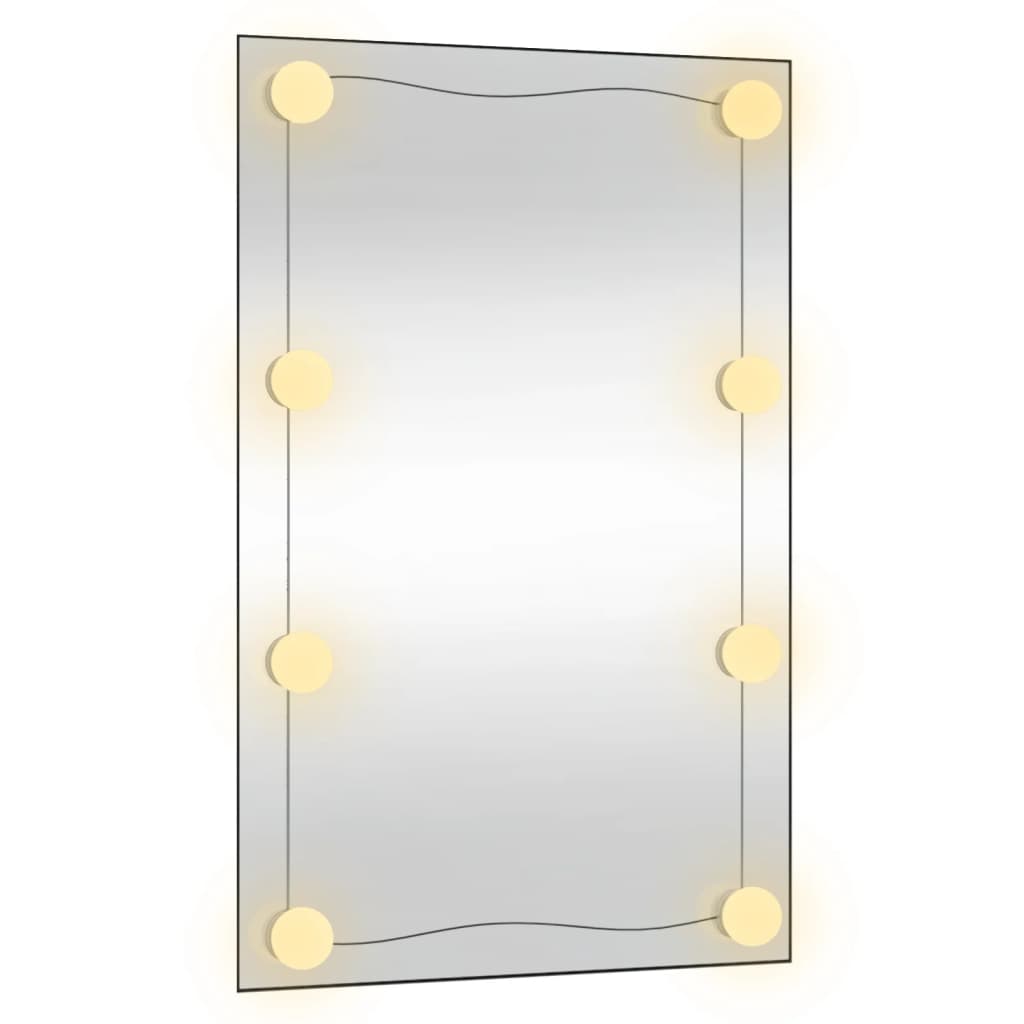 vidaXL Oglindă de perete cu lumini LED 50x80 cm sticlă dreptunghiular
