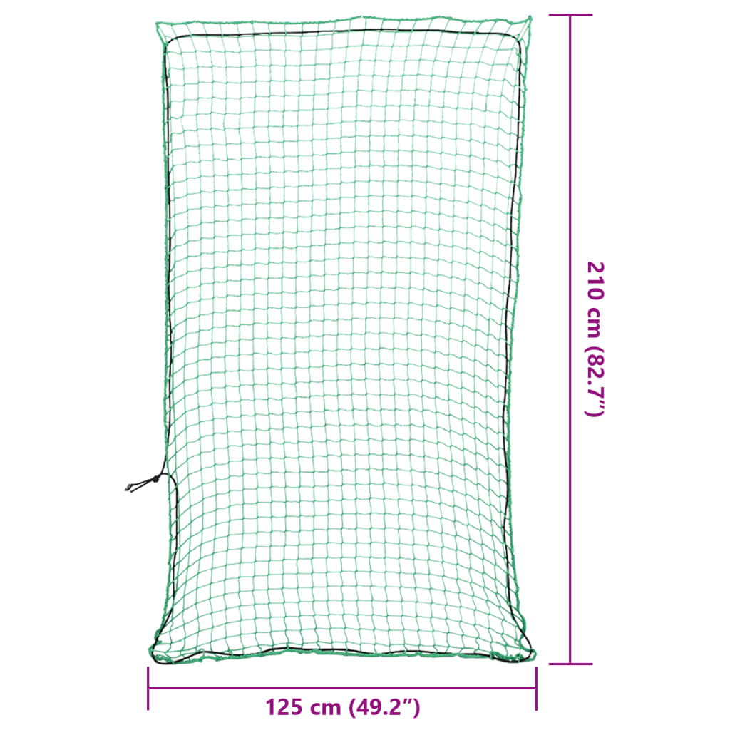 vidaXL Plasă de remorcă cu funie elastică, verde, 2,1x1,25 m, PP