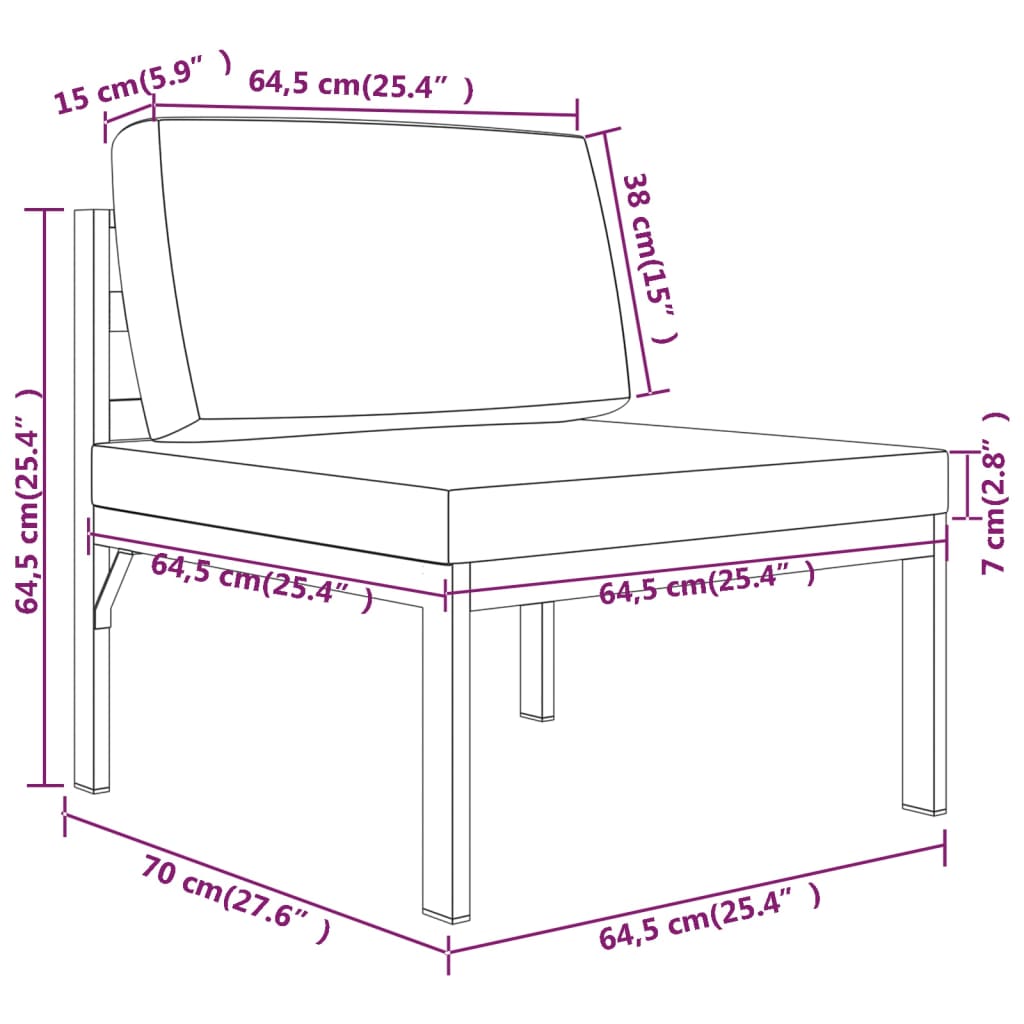 vidaXL Set mobilier de grădină cu perne, 9 piese, antracit, aluminiu