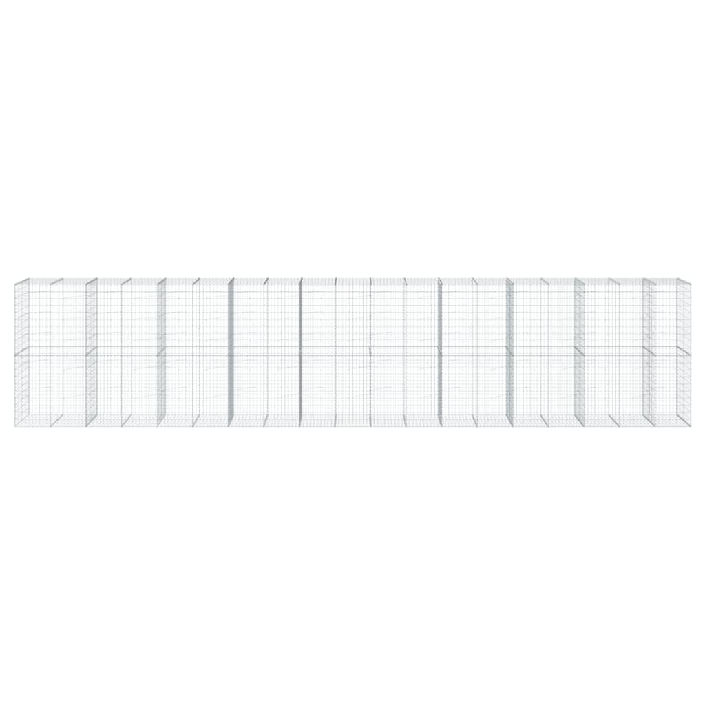 vidaXL Coș gabion cu capac, 950x100x200 cm, fier galvanizat