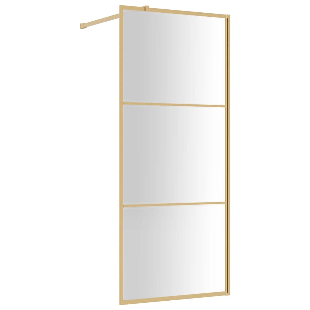 vidaXL Paravan duș walk-in, auriu, 80x195 cm, sticlă ESG transparentă