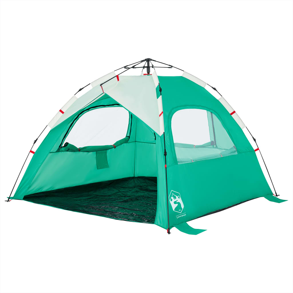 vidaXL Cort camping 3 persoane verde marin impermeabil setare rapidă