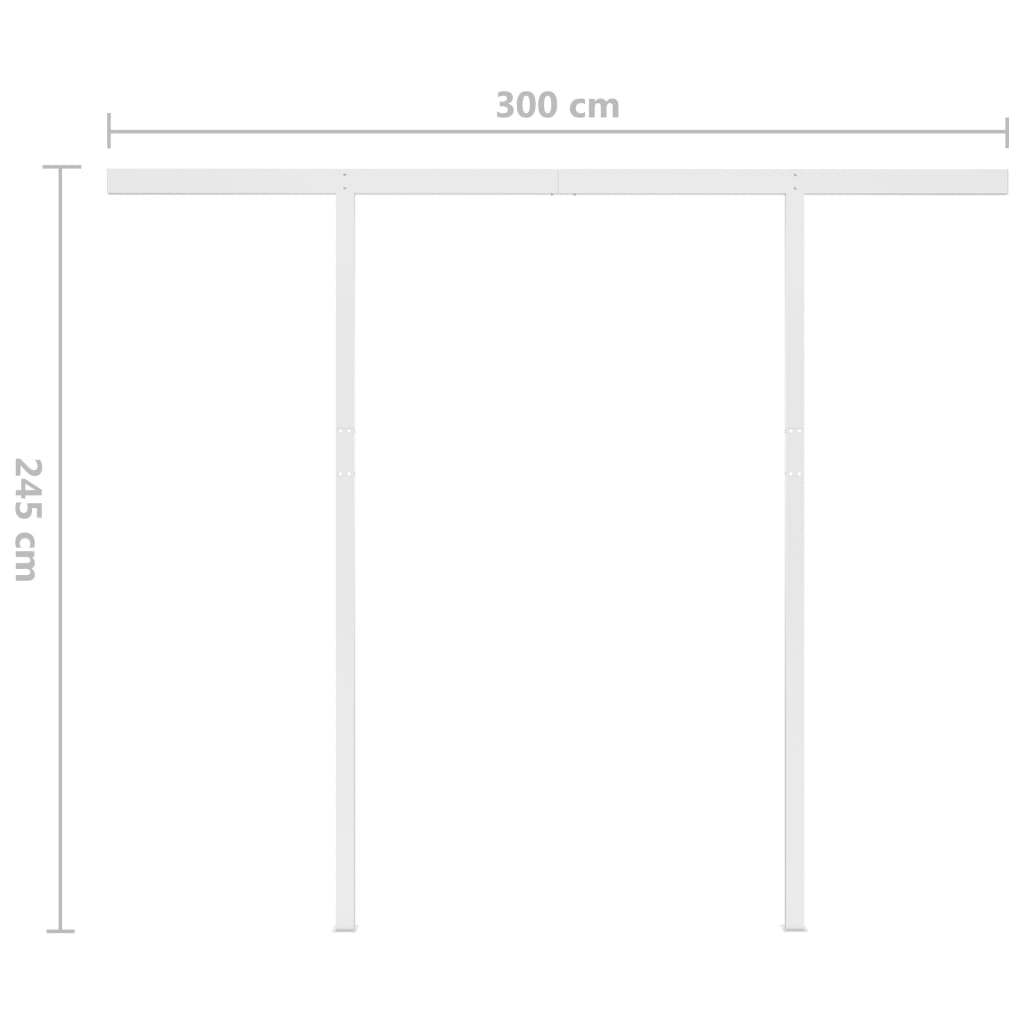 vidaXL Copertină retractabilă manual cu stâlpi galben/alb 3,5x2,5 m