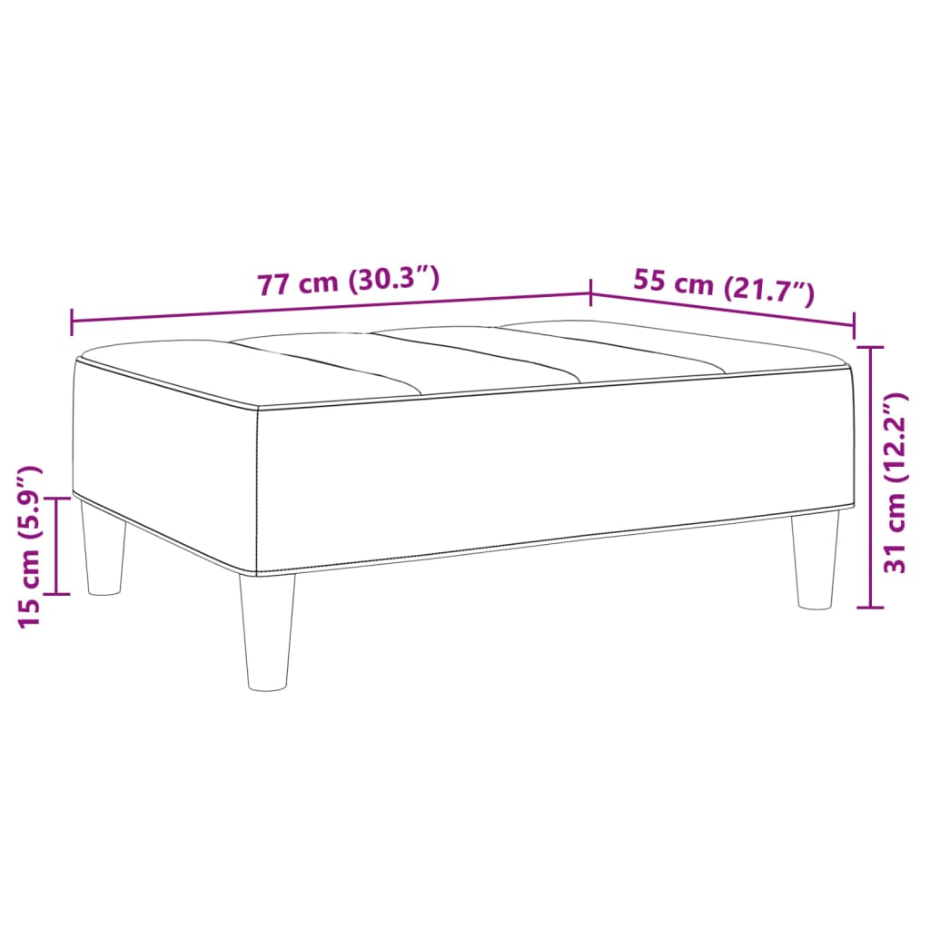 vidaXL Taburet, gri închis, 77x55x31 cm, material textil