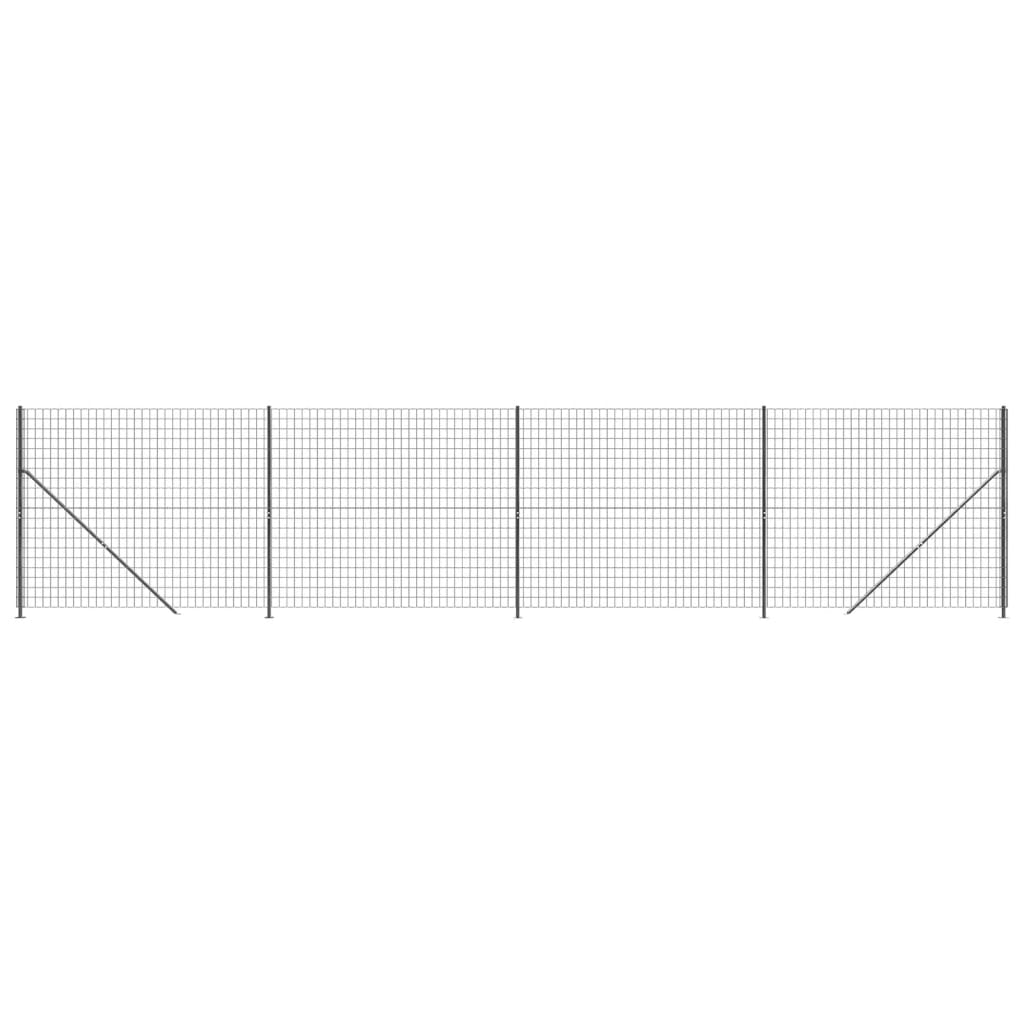 vidaXL Gard plasă de sârmă cu bordură, antracit, 2,2x10 m