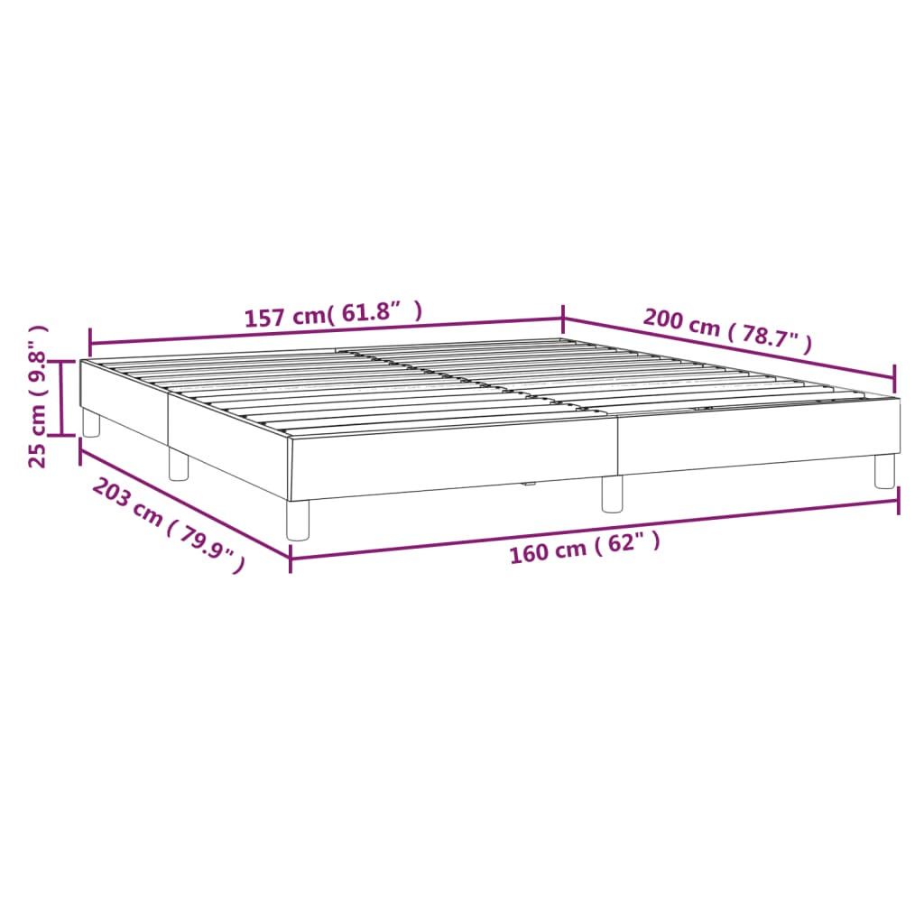 vidaXL Cadru de pat box spring, crem, 160x200 cm, textil