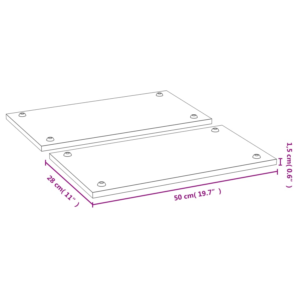 vidaXL Protecții pentru aragaz, 2 buc., 50x28x1,5 cm, bambus