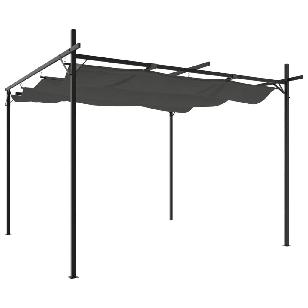 vidaXL Pergola cu acoperiș retractabil, antracit, 295x292x230 cm