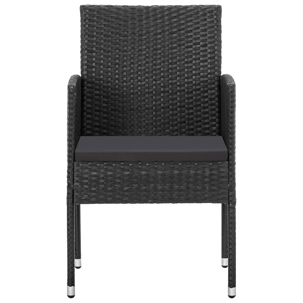 vidaXL Set mobilier de grădină, 7 piese, negru