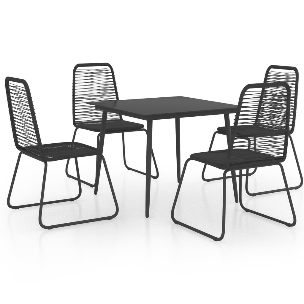 vidaXL Set mobilier de grădină, 5 piese, negru, ratan PVC