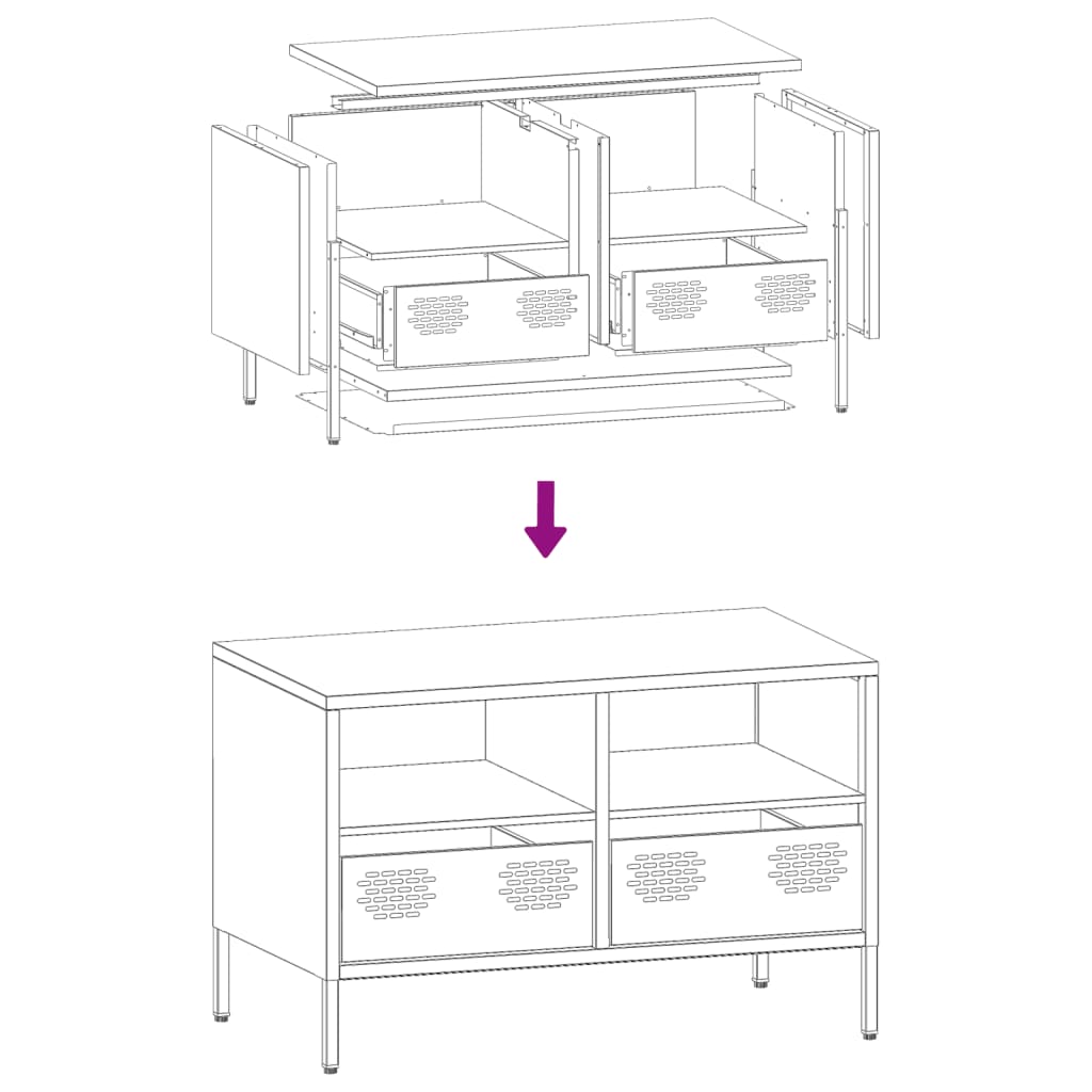 vidaXL Dulap TV, antracit, 68x39x43,5 cm, oțel laminat la rece