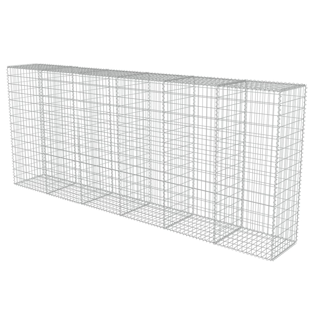 vidaXL Perete gabion cu capace, 300 x 50 x 150 cm, oțel galvanizat