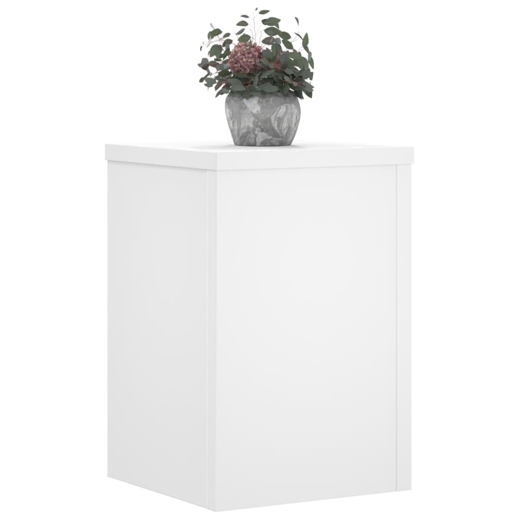 vidaXL Suporturi de plante, 2 buc., alb, 20x20x30 cm, lemn prelucrat