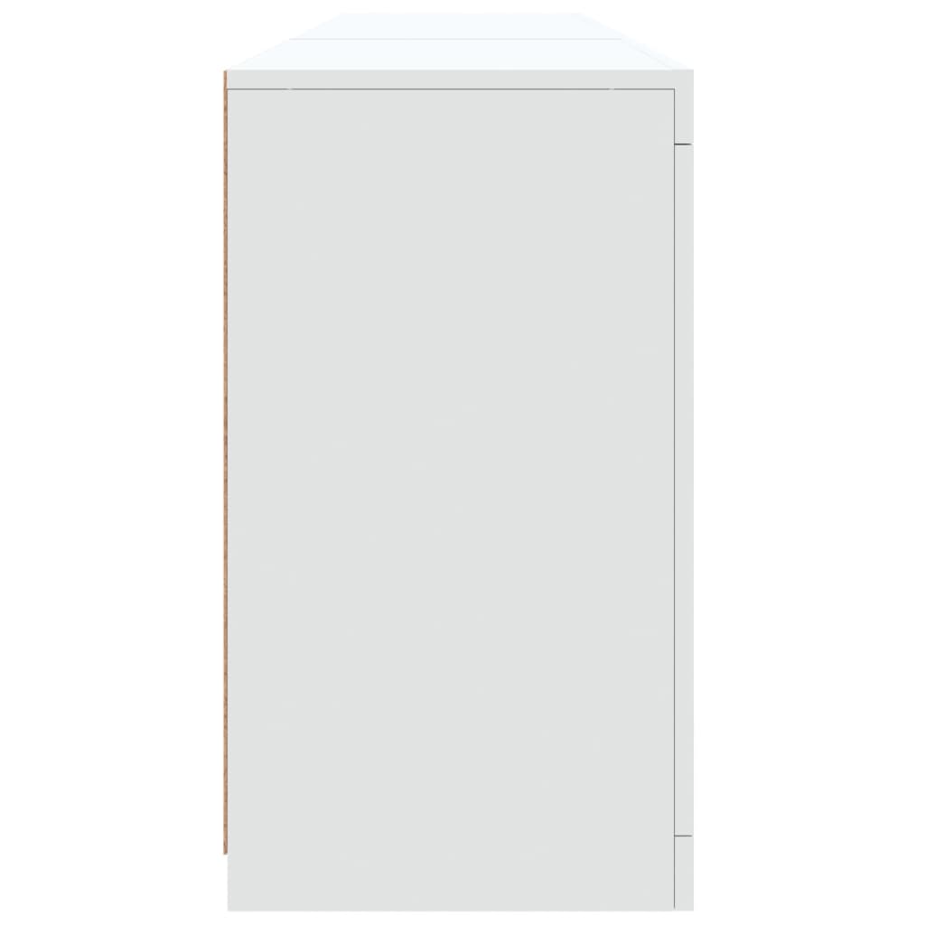 vidaXL Servantă cu lumini LED, alb, 162x37x67 cm