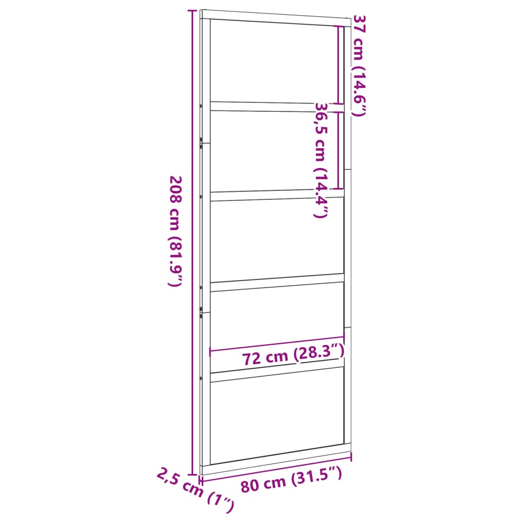 vidaXL Ușă de hambar, 80x208 cm, lemn masiv de pin