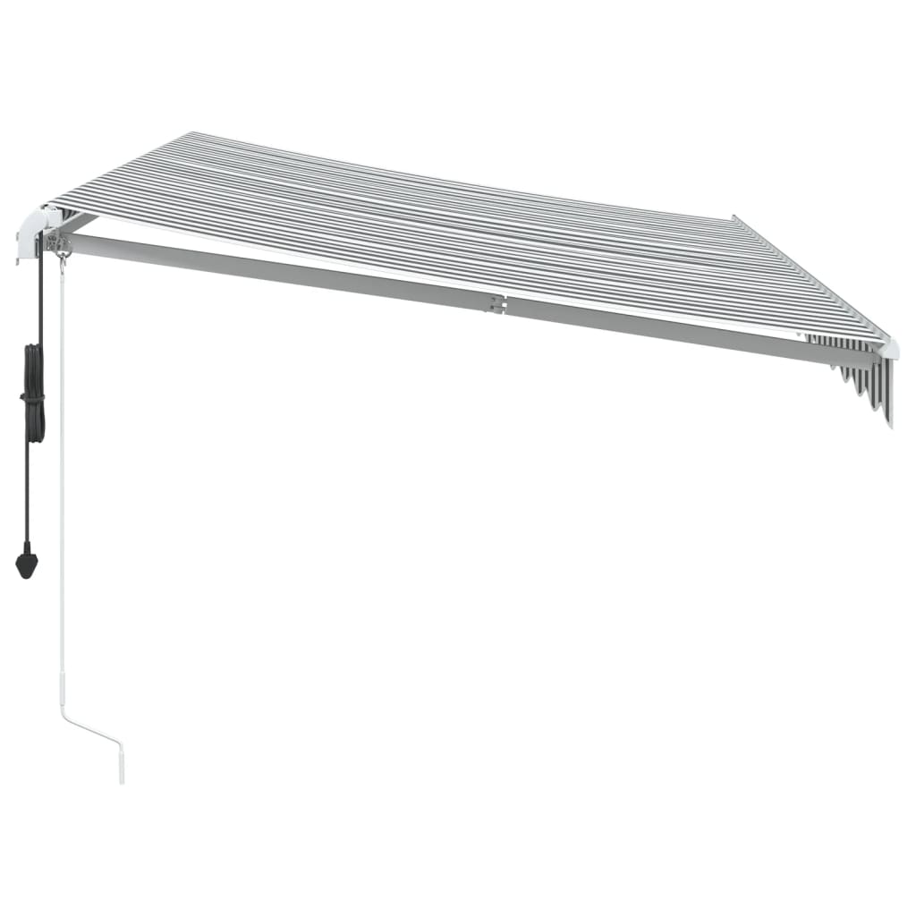 vidaXL Copertină retractabilă automat, antracit/alb, 350x250 cm