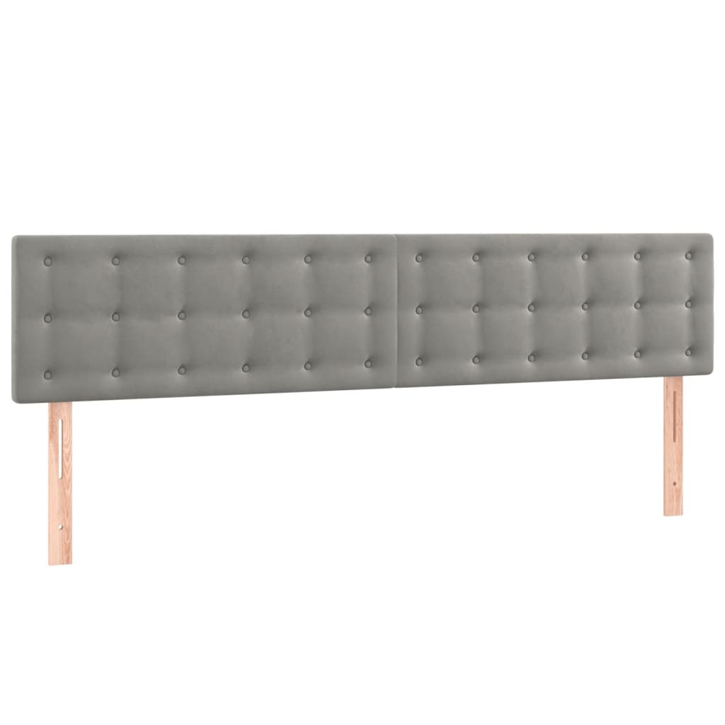 vidaXL Pat box spring cu saltea, gri deschis, 180x200 cm, catifea