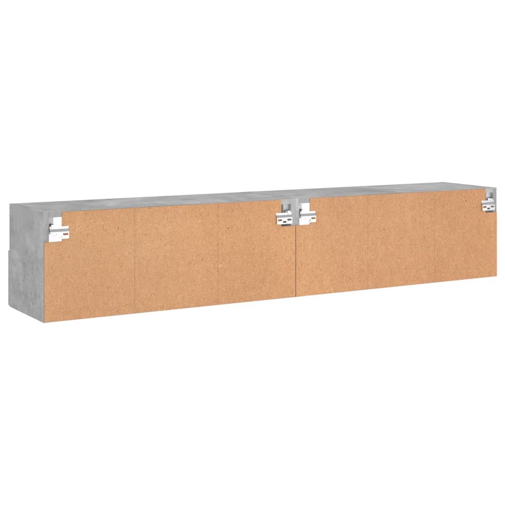 vidaXL Comode TV de perete, 2 buc., gri beton, 80x30x30 cm, lemn