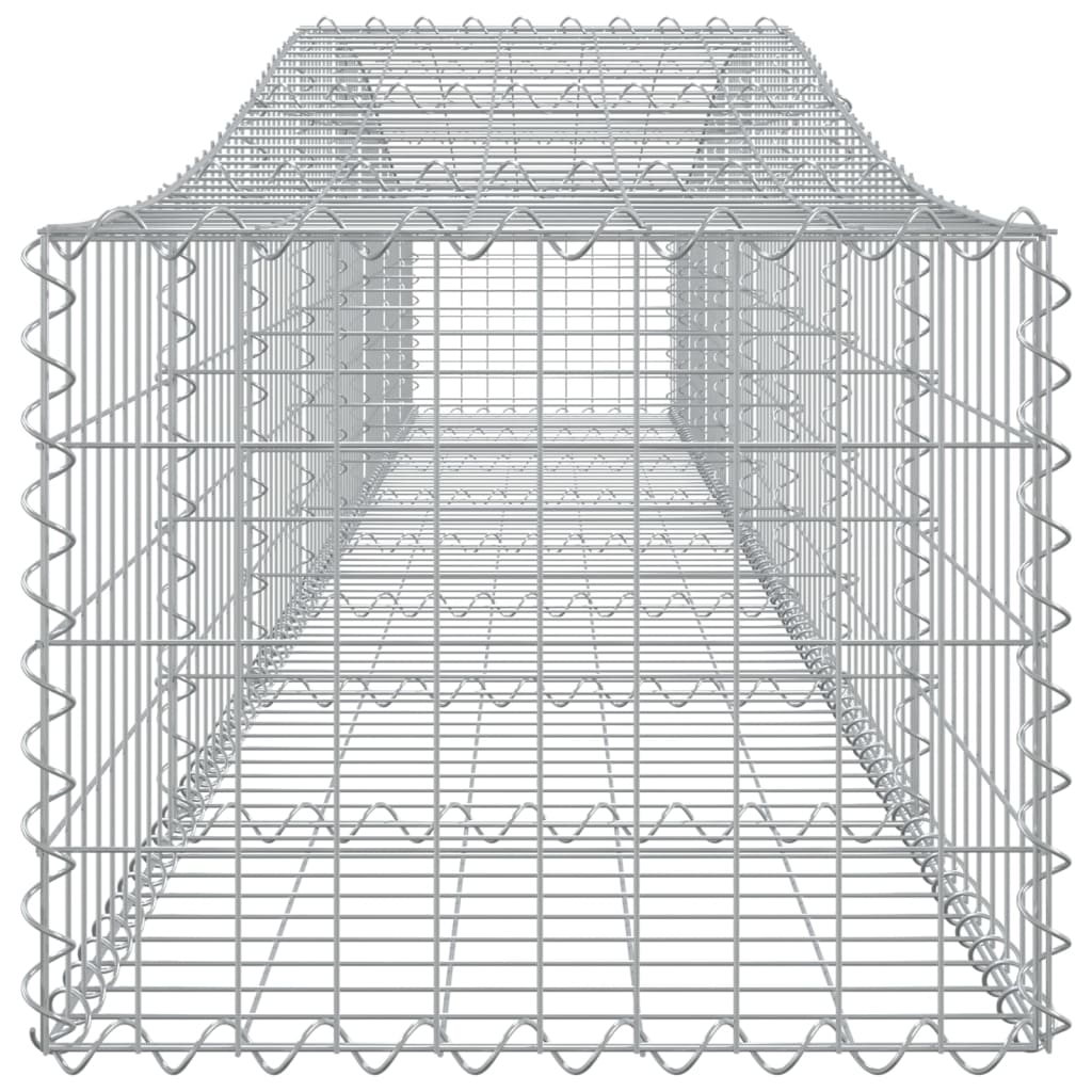 vidaXL Coșuri gabion arcuite 15 buc, 400x50x40/60 cm, fier galvanizat