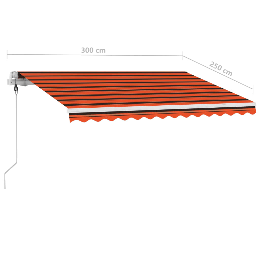 vidaXL Copertină autonomă retractabilă automat oranj&maro 300x250 cm