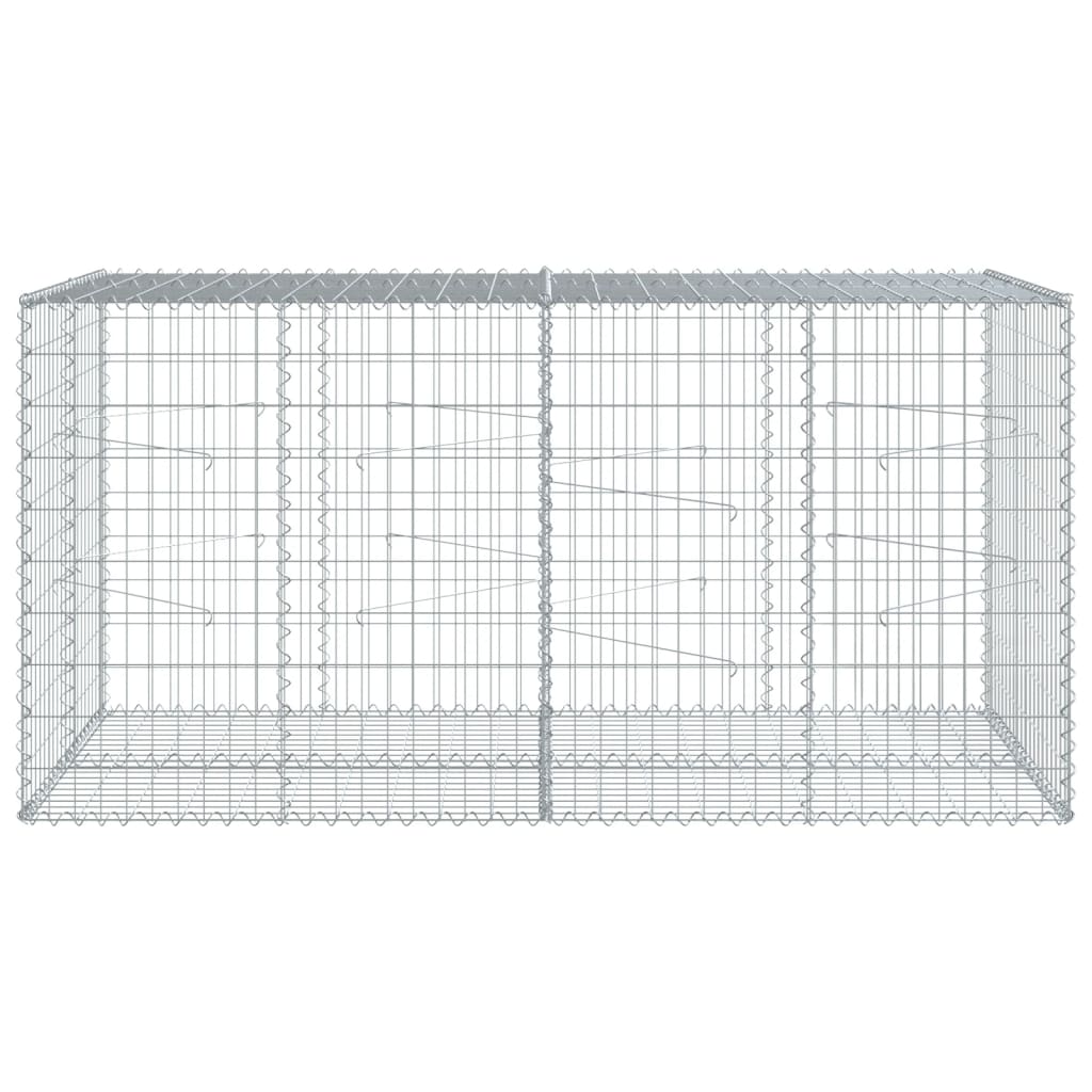 vidaXL Coș gabion cu capac, 200x100x100 cm, fier galvanizat