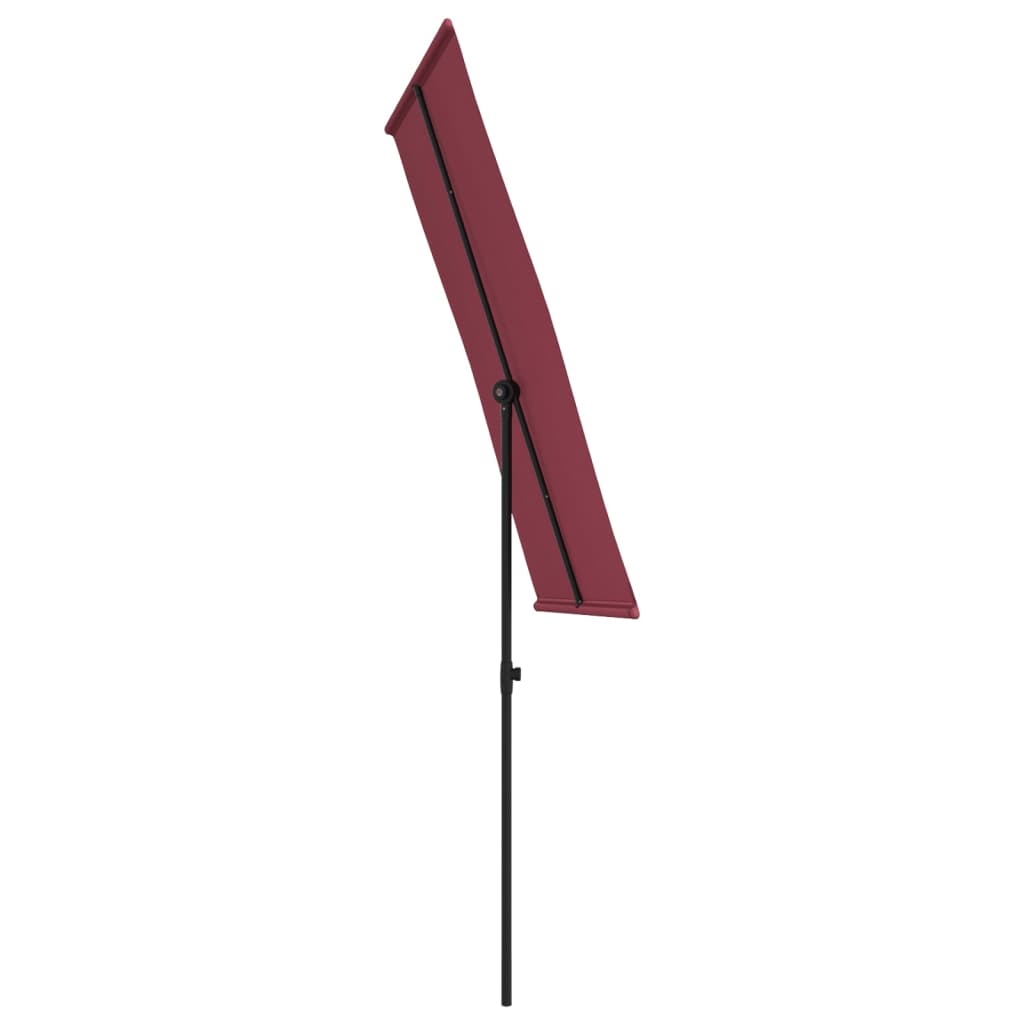 vidaXL Umbrelă soare de grădină stâlp aluminiu roșu bordo 180x110 cm