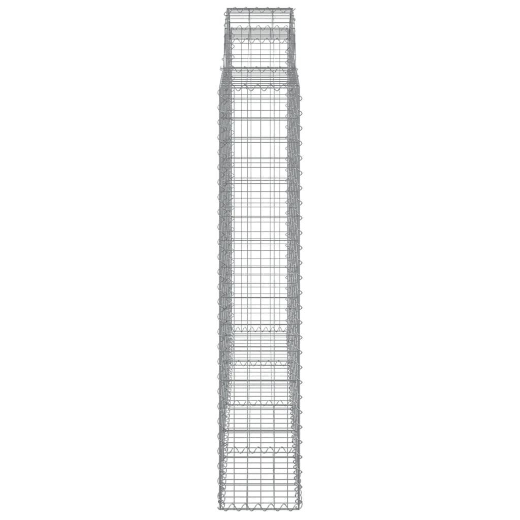 vidaXL Coș gabion arcuit, 10 buc, 200x30x160/180 cm, fier galvanizat